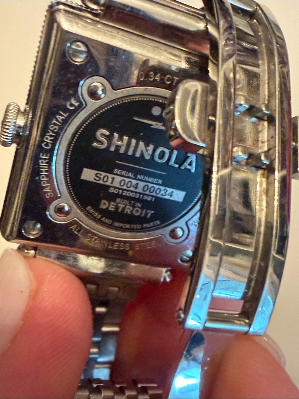 Shinola Silver Watch with Blue Mother-of-Pearl Dial - Picture 6 of 7